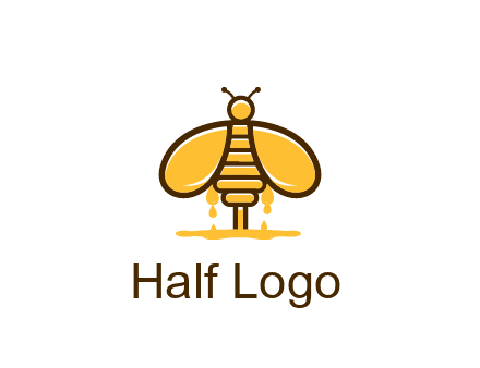 honey bee dripping with honey logo