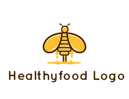 honey bee dripping with honey logo