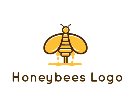 honey bee dripping with honey logo