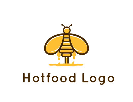 honey bee dripping with honey logo
