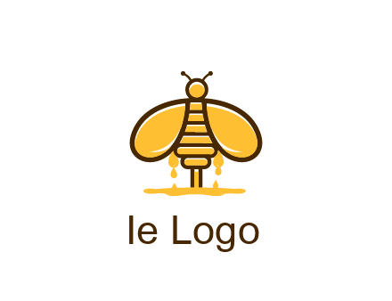 honey bee dripping with honey logo