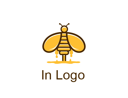 honey bee dripping with honey logo