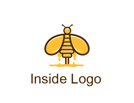 honey bee dripping with honey logo