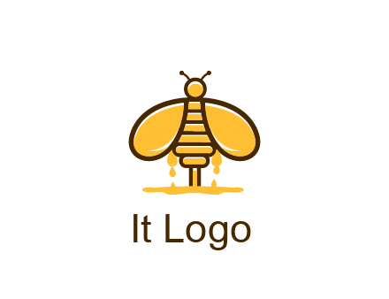 honey bee dripping with honey logo