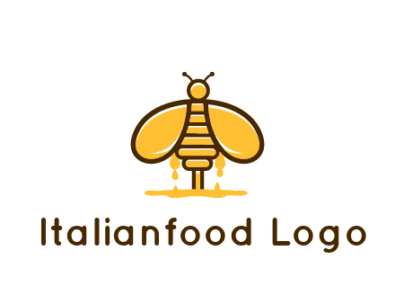 honey bee dripping with honey logo