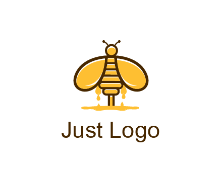 honey bee dripping with honey logo