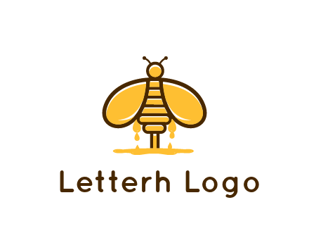honey bee dripping with honey logo