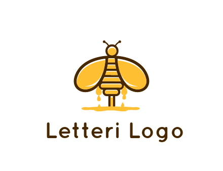 honey bee dripping with honey logo