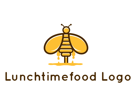 honey bee dripping with honey logo