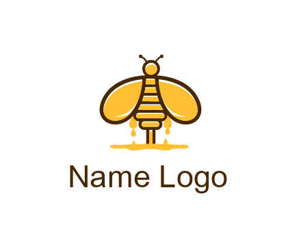honey bee dripping with honey logo