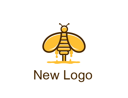 honey bee dripping with honey logo