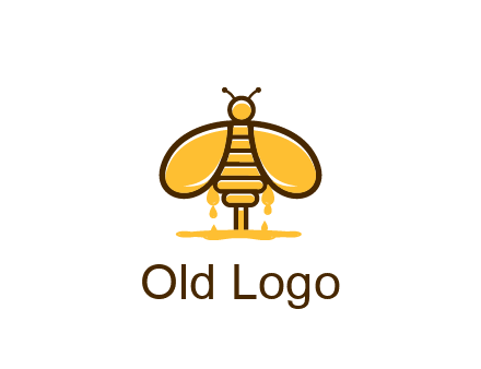 honey bee dripping with honey logo