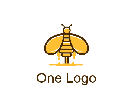 honey bee dripping with honey logo