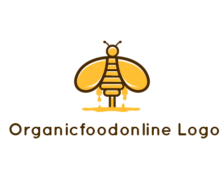 honey bee dripping with honey logo