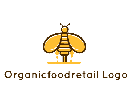honey bee dripping with honey logo