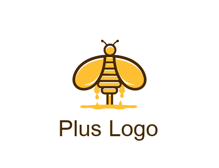 honey bee dripping with honey logo