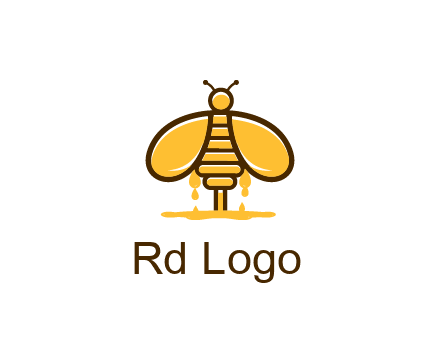 honey bee dripping with honey logo