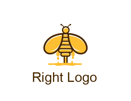 honey bee dripping with honey logo