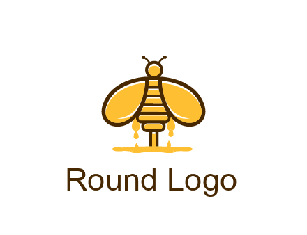 honey bee dripping with honey logo