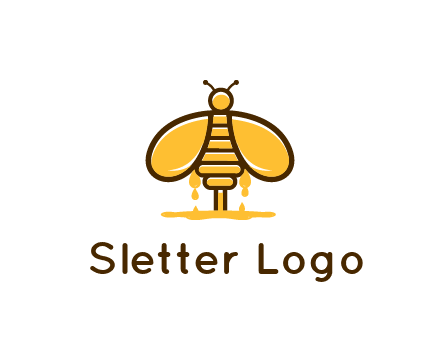 honey bee dripping with honey logo