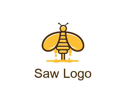 honey bee dripping with honey logo