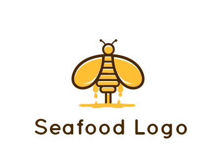 honey bee dripping with honey logo