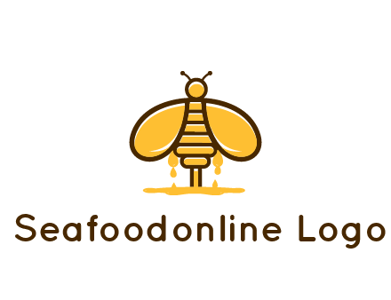 honey bee dripping with honey logo