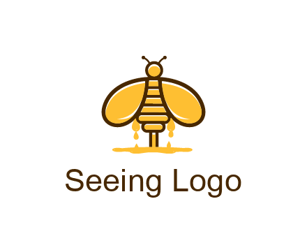 honey bee dripping with honey logo