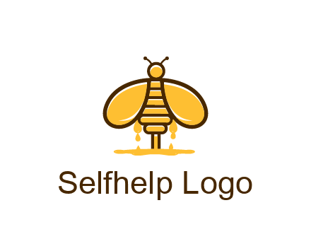 honey bee dripping with honey logo