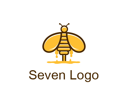 honey bee dripping with honey logo