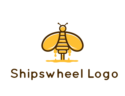 honey bee dripping with honey logo