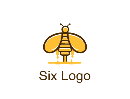 honey bee dripping with honey logo
