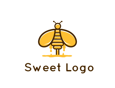 honey bee dripping with honey logo
