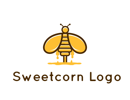 honey bee dripping with honey logo