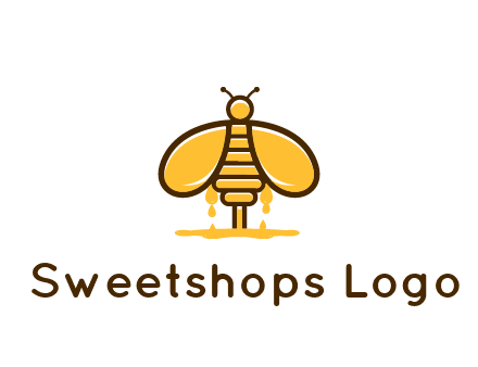 honey bee dripping with honey logo