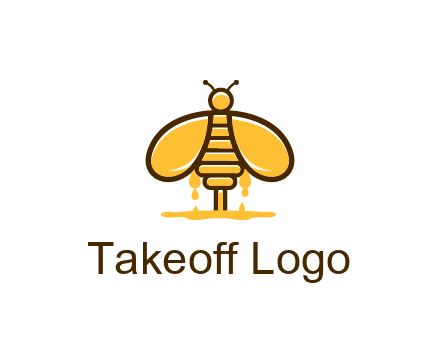 honey bee dripping with honey logo