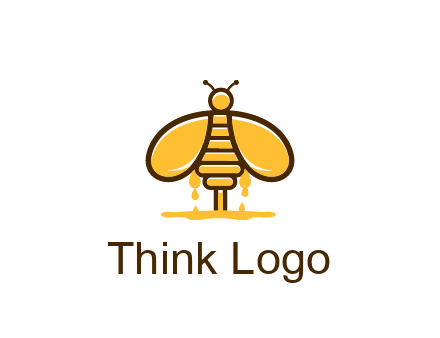 honey bee dripping with honey logo