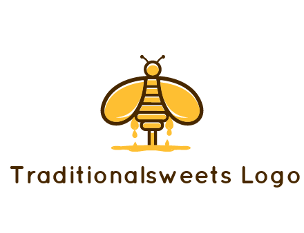 honey bee dripping with honey logo