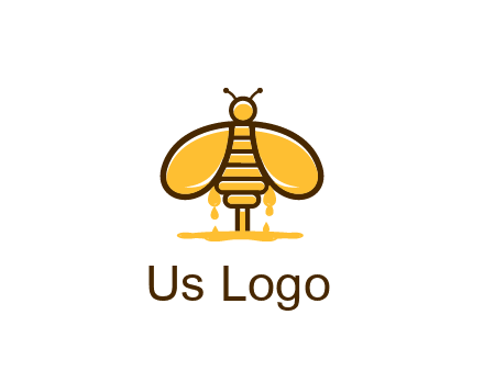 honey bee dripping with honey logo
