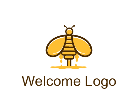 honey bee dripping with honey logo