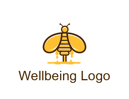 honey bee dripping with honey logo