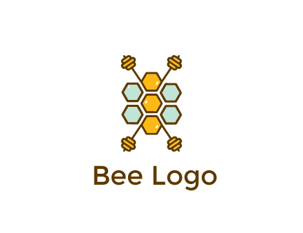 honeycomb and bees logo