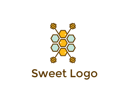 honeycomb and bees logo
