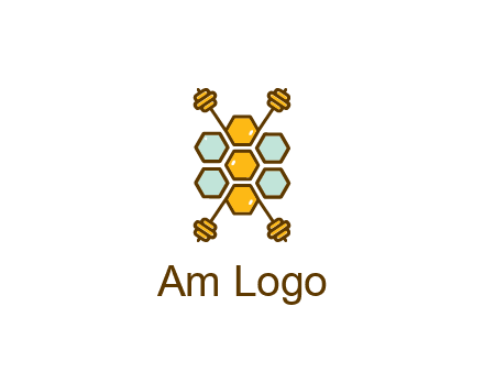 honeycomb and bees logo