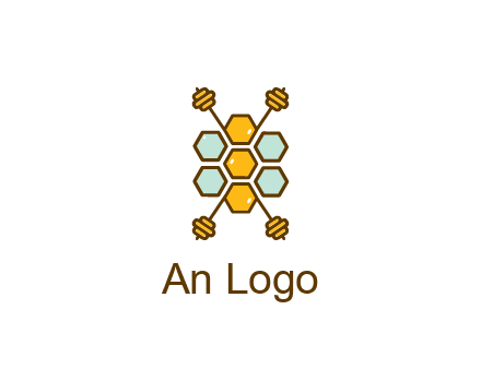 honeycomb and bees logo
