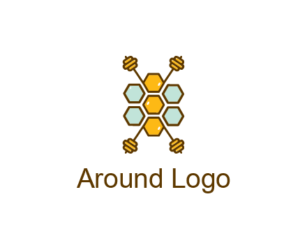 honeycomb and bees logo