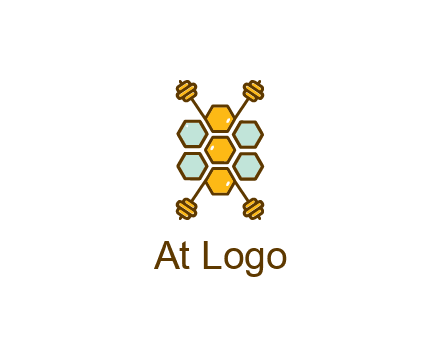honeycomb and bees logo