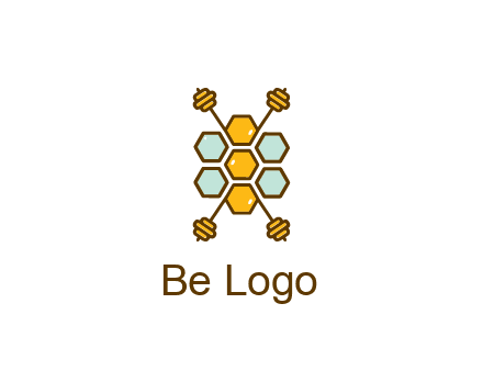 honeycomb and bees logo
