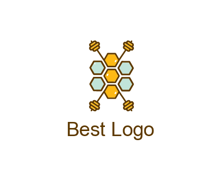 honeycomb and bees logo