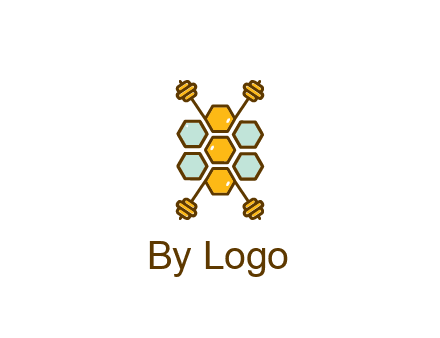 honeycomb and bees logo